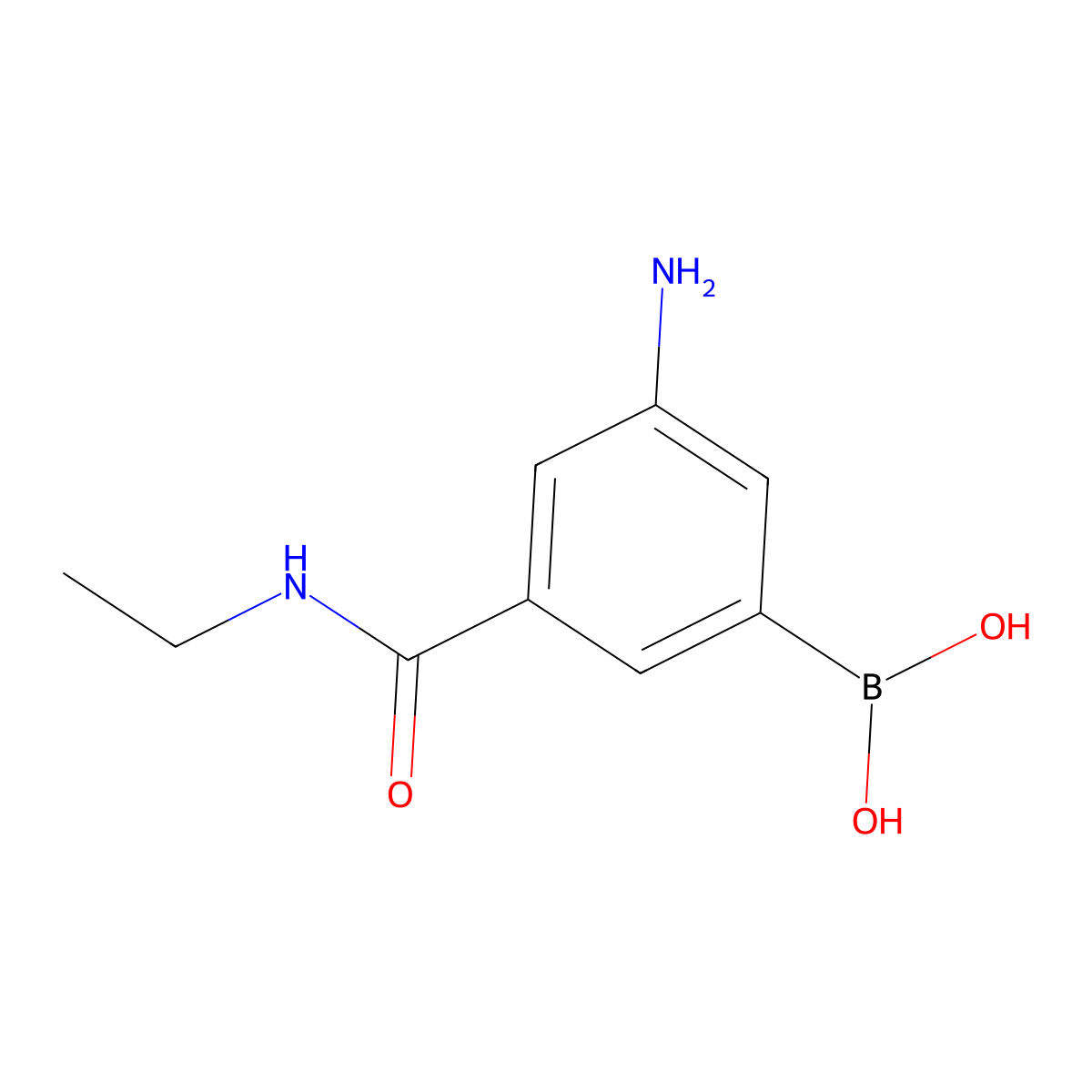 3-Amino-5-(ethylcarbamoyl)phenylboronic acid molecular structure, CAS 2096330-11-7