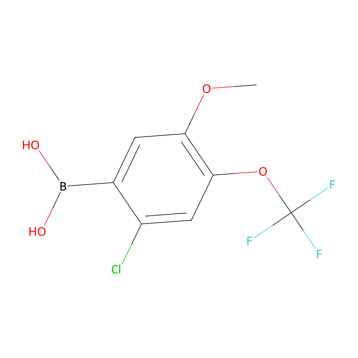 [2-Chloro-5-methoxy-4-(trifluoromethoxy)phenyl]boronic acid molecular structure, CAS 2096330-12-8