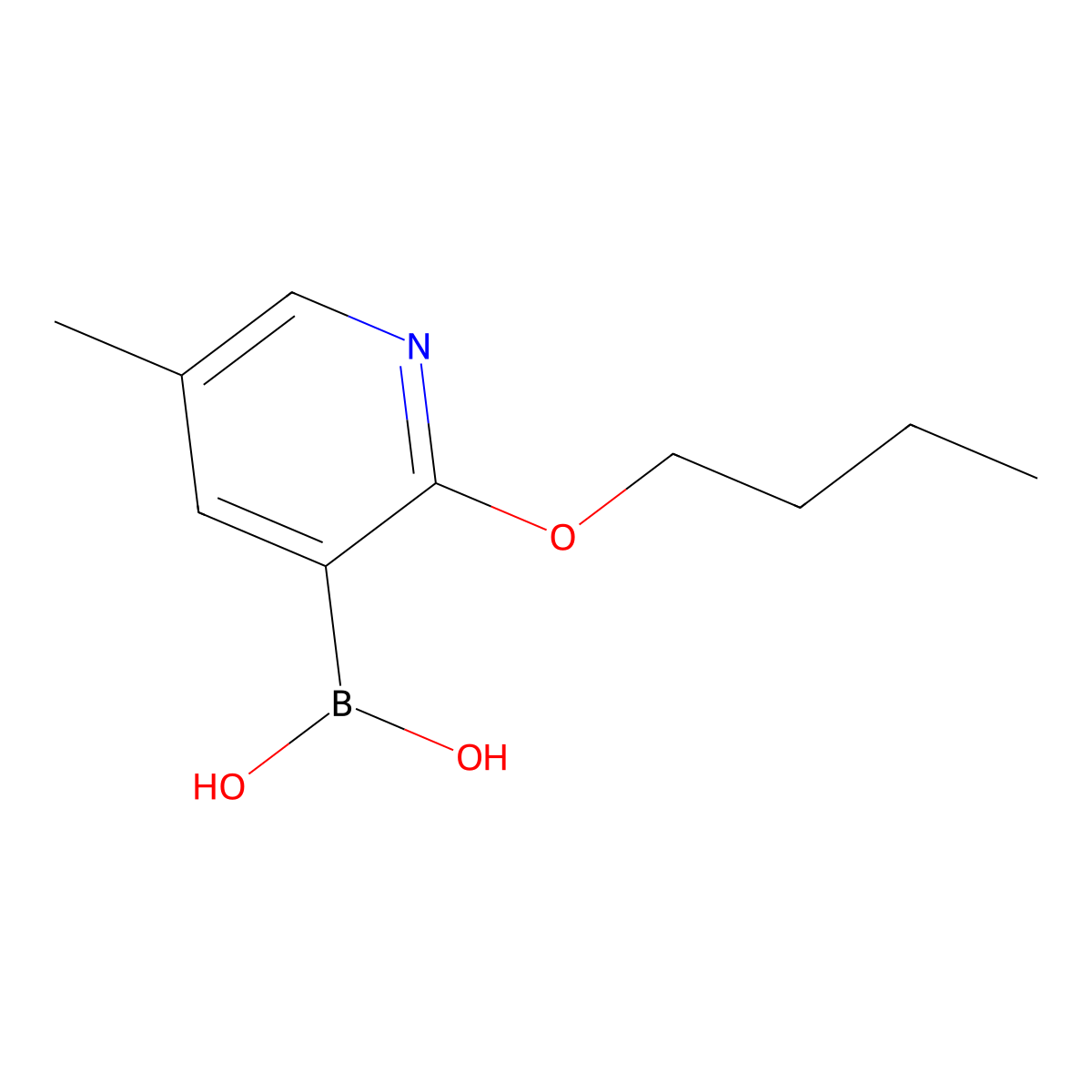 2-Butoxy-5-methylpyridine-3-boronic acid molecular structure, CAS 2096330-20-8