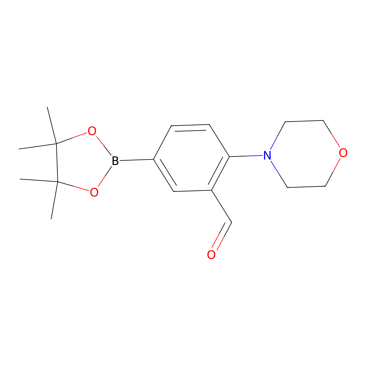 2-Morpholino-5-(4,4,5,5-tetramethyl-1,3,2-dioxaborolan-2-yl)benzaldehyde molecular structure, CAS 2096330-23-1