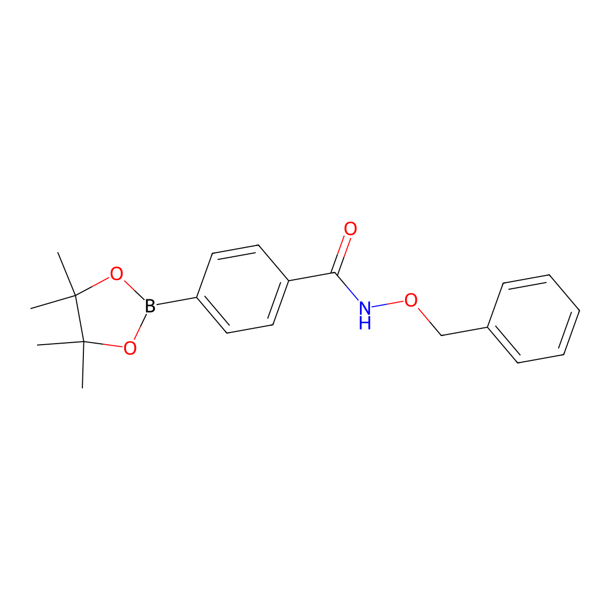 N-Benzyloxy-4-(4,4,5,5-tetramethyl-(1,3,2)dioxaborolan-2-yl)-benzamide molecular structure, CAS 2096330-26-4