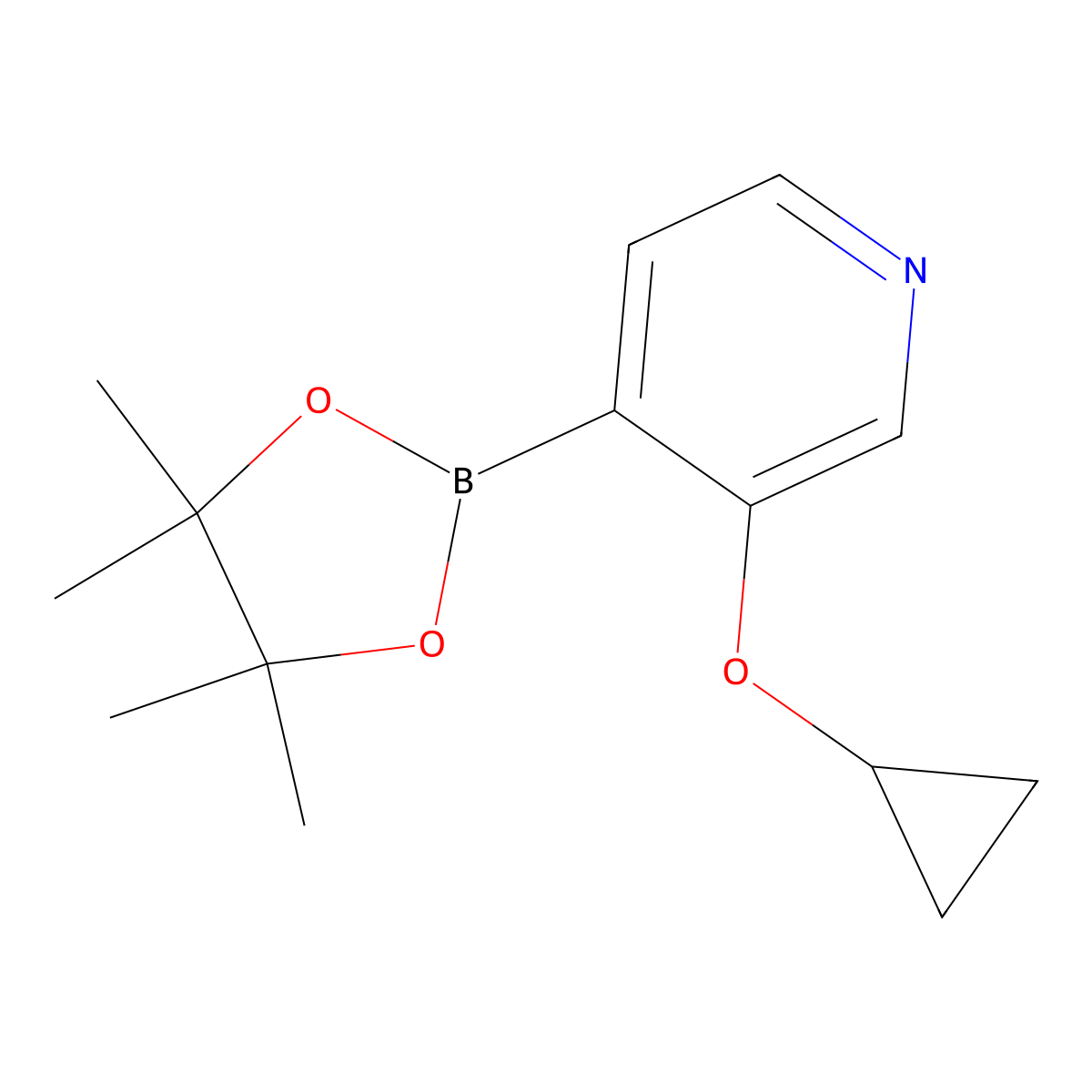 3-Cyclopropoxy-4-(4,4,5,5-tetramethyl-1,3,2-dioxaborolan-2-YL)pyridine molecular structure, CAS 2096330-45-7