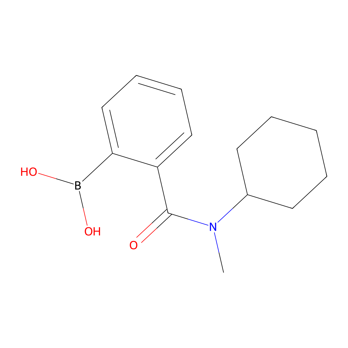 (2-(Cyclohexyl(methyl)carbamoyl)phenyl)boronic acid molecular structure, CAS 2096330-65-1