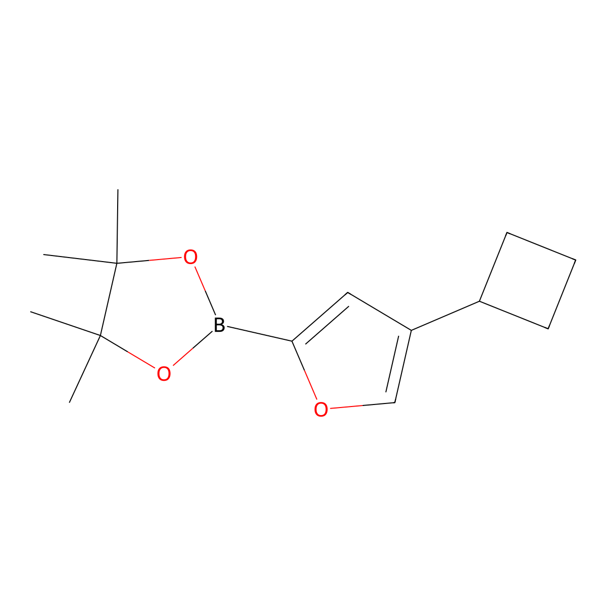 2-(4-Cyclobutylfuran-2-yl)-4,4,5,5-tetramethyl-1,3,2-dioxaborolane molecular structure, CAS 2096330-69-5