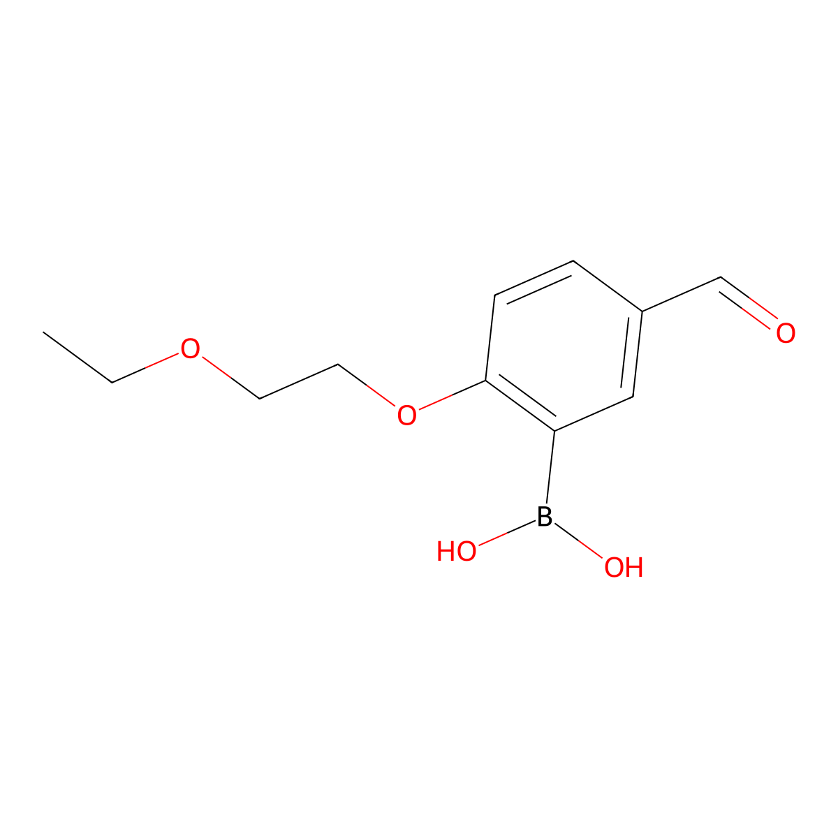 2-(2-Ethoxyethoxy)-5-formylphenylboronic acid molecular structure, CAS 2096330-81-1