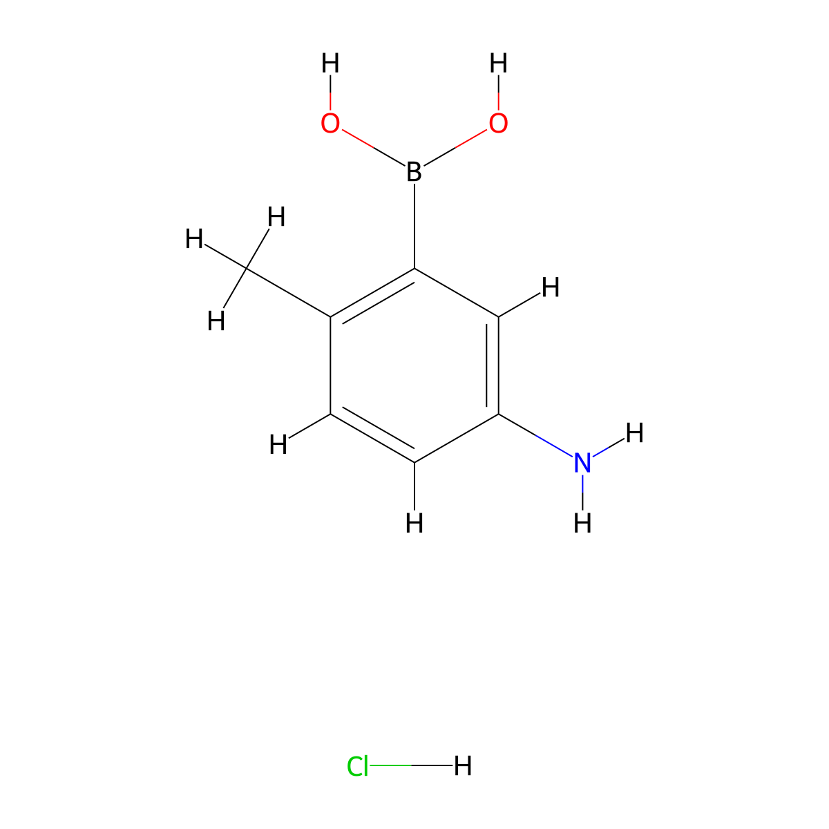 (5-Amino-2-methylphenyl)boronic acid hydrochloride molecular structure, CAS 2096330-83-3
