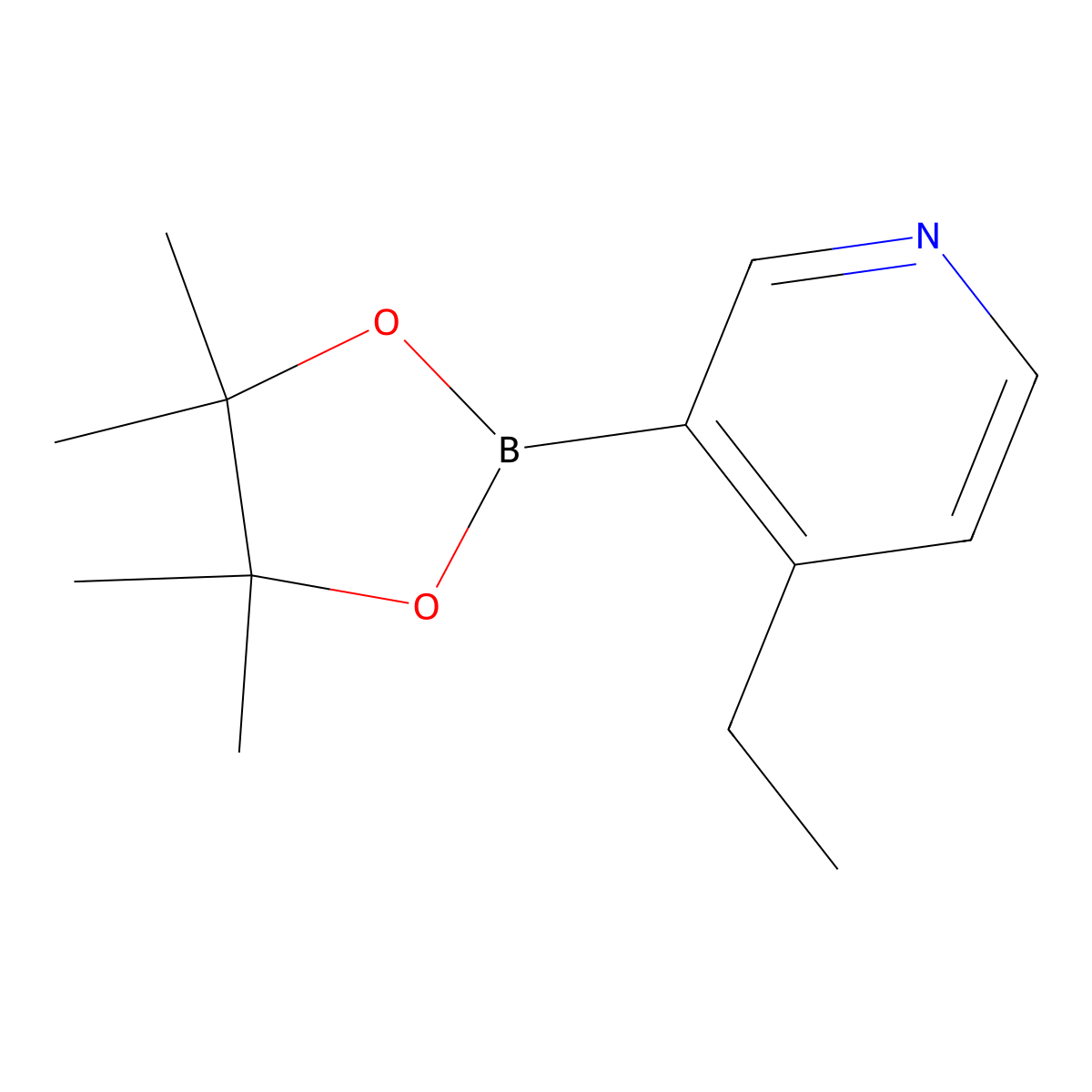 4-Ethyl-3-(4,4,5,5-tetramethyl-1,3,2-dioxaborolan-2-yl)pyridine molecular structure, CAS 2096330-85-5
