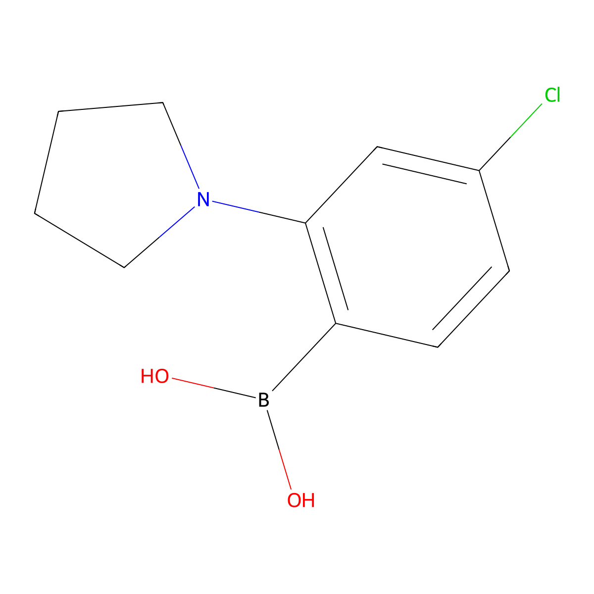 4-Chloro-2-(pyrrolidin-1-YL)phenylboronic acid molecular structure, CAS 2096330-86-6