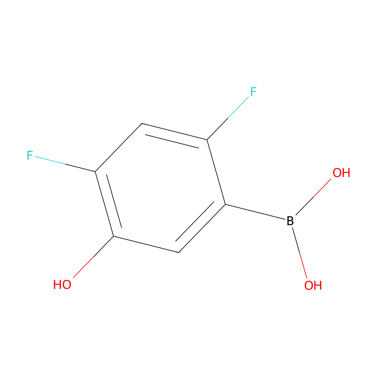 2,4-Difluoro-5-hydroxyphenylboronic acid molecular structure, CAS 2096330-91-3