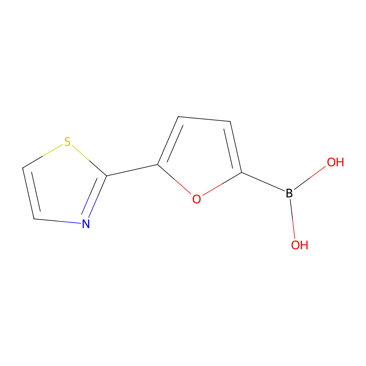 5-(Thiazol-2-yl)furan-2-boronic acid molecular structure, CAS 2096330-95-7