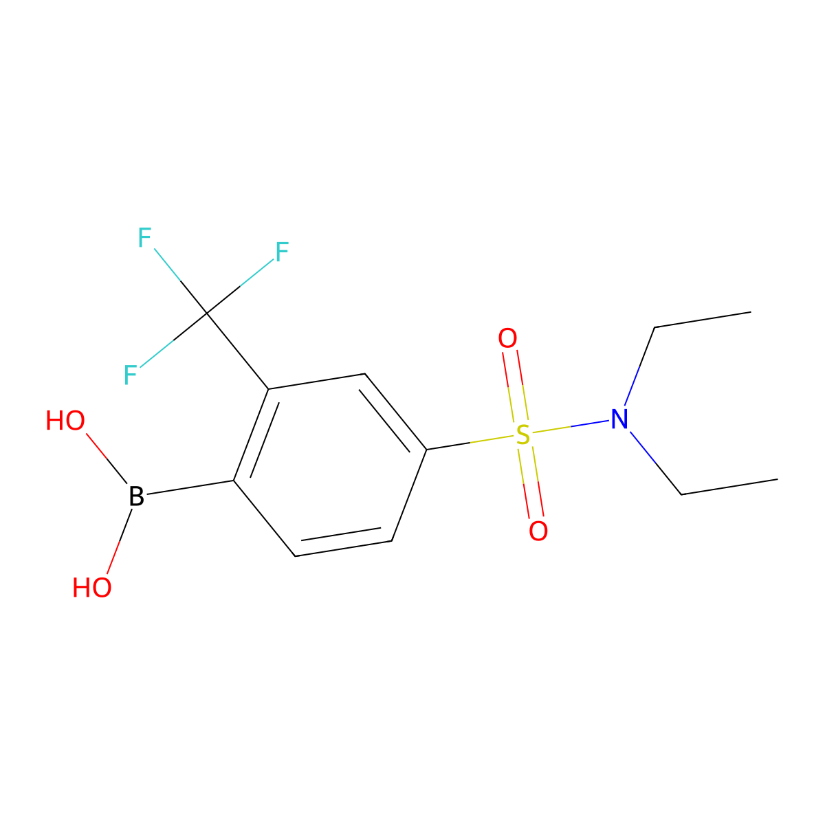 4-(N,N-Diethylsulfamoyl)-2-trifluoromethylphenylboronic acid molecular structure, CAS 2096330-96-8