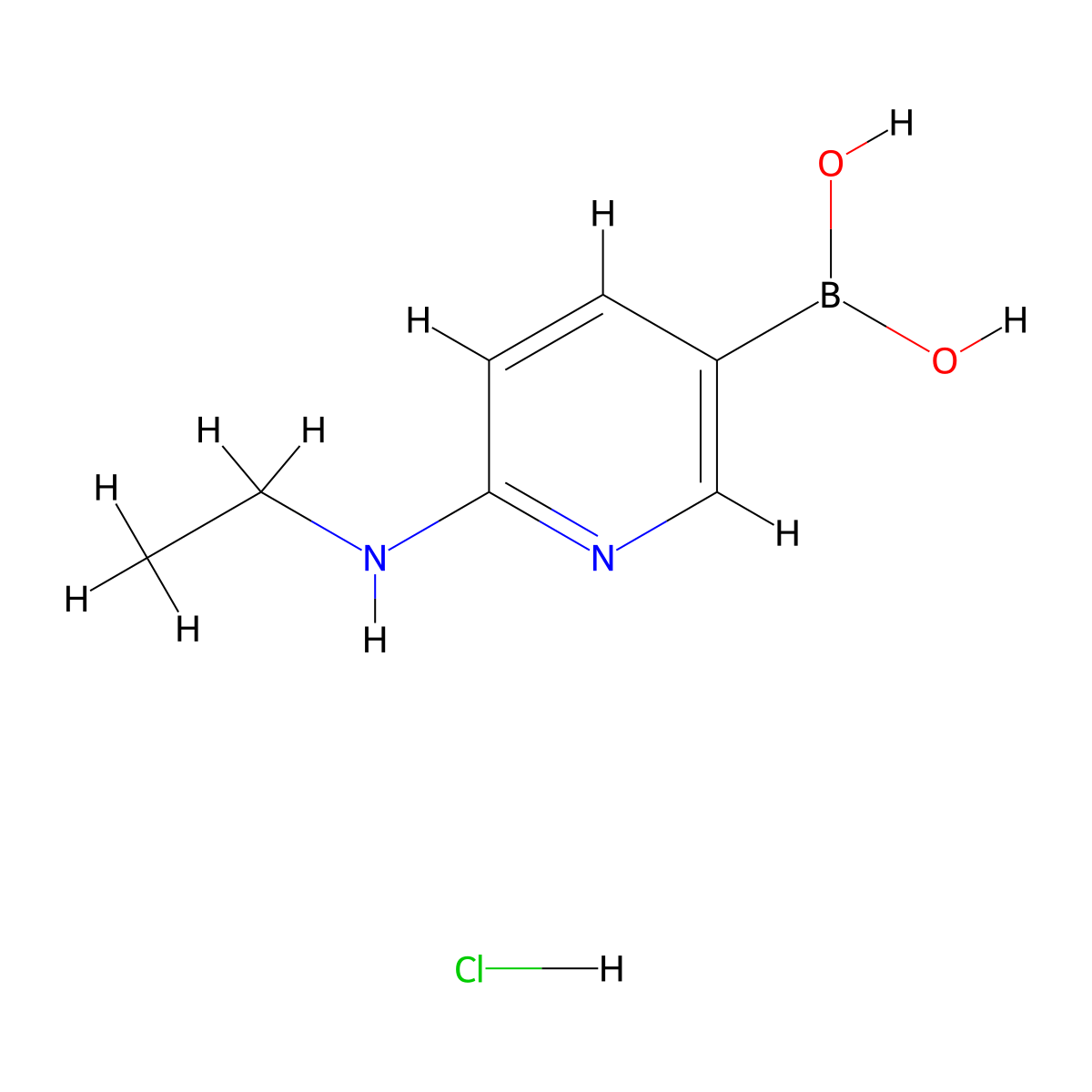 6-(Ethylamino)pyridine-3-boronic acid hydrochloride molecular structure, CAS 2096330-99-1