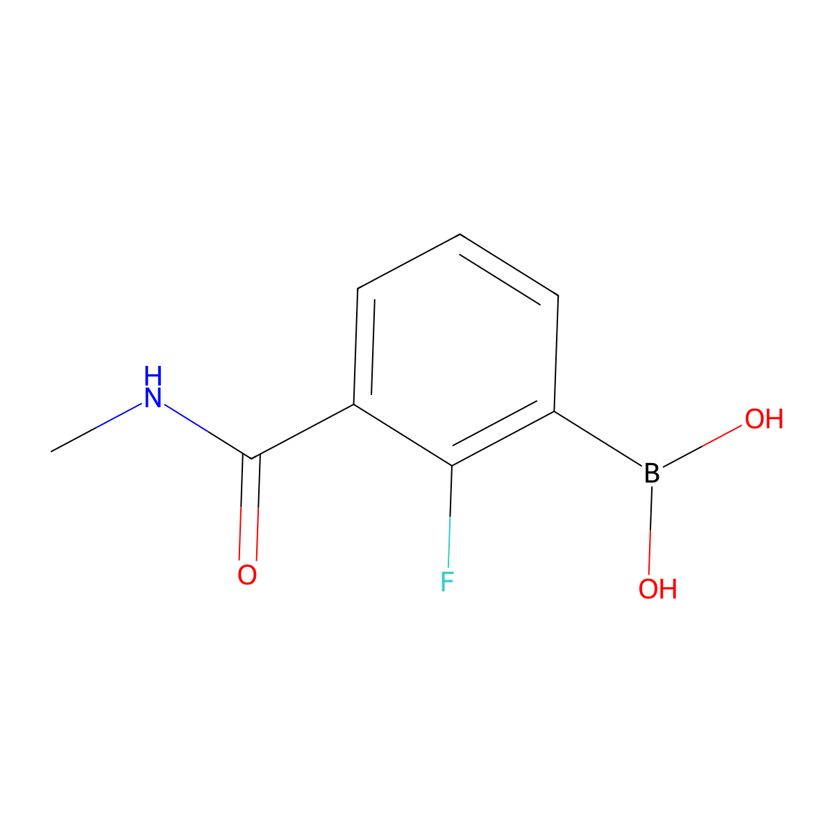 (2-Fluoro-3-(methylcarbamoyl)phenyl)boronic acid molecular structure, CAS 2096331-00-7