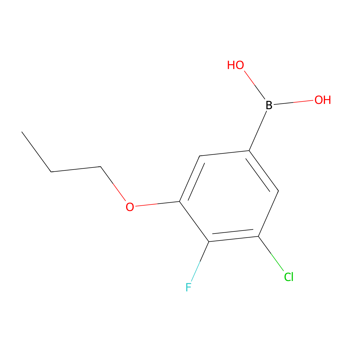 3-Chloro-4-fluoro-5-propoxyphenylboronic acid molecular structure, CAS 2096331-01-8