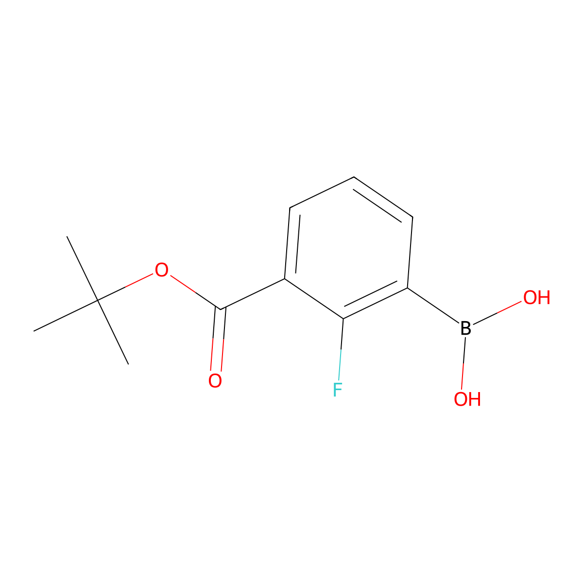 {3-[(Tert-butoxy)carbonyl]-2-fluorophenyl}boronic acid molecular structure, CAS 2096331-02-9