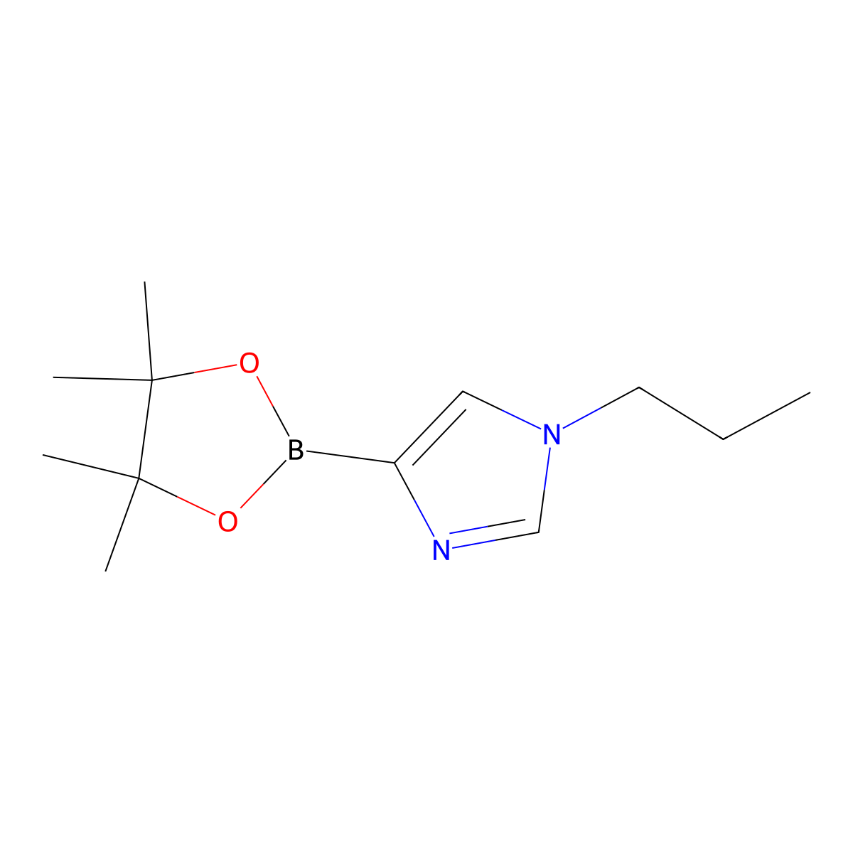 1-Propyl-4-(4,4,5,5-tetramethyl-1,3,2-dioxaborolan-2-yl)-1H-imidazole molecular structure, CAS 2096331-05-2