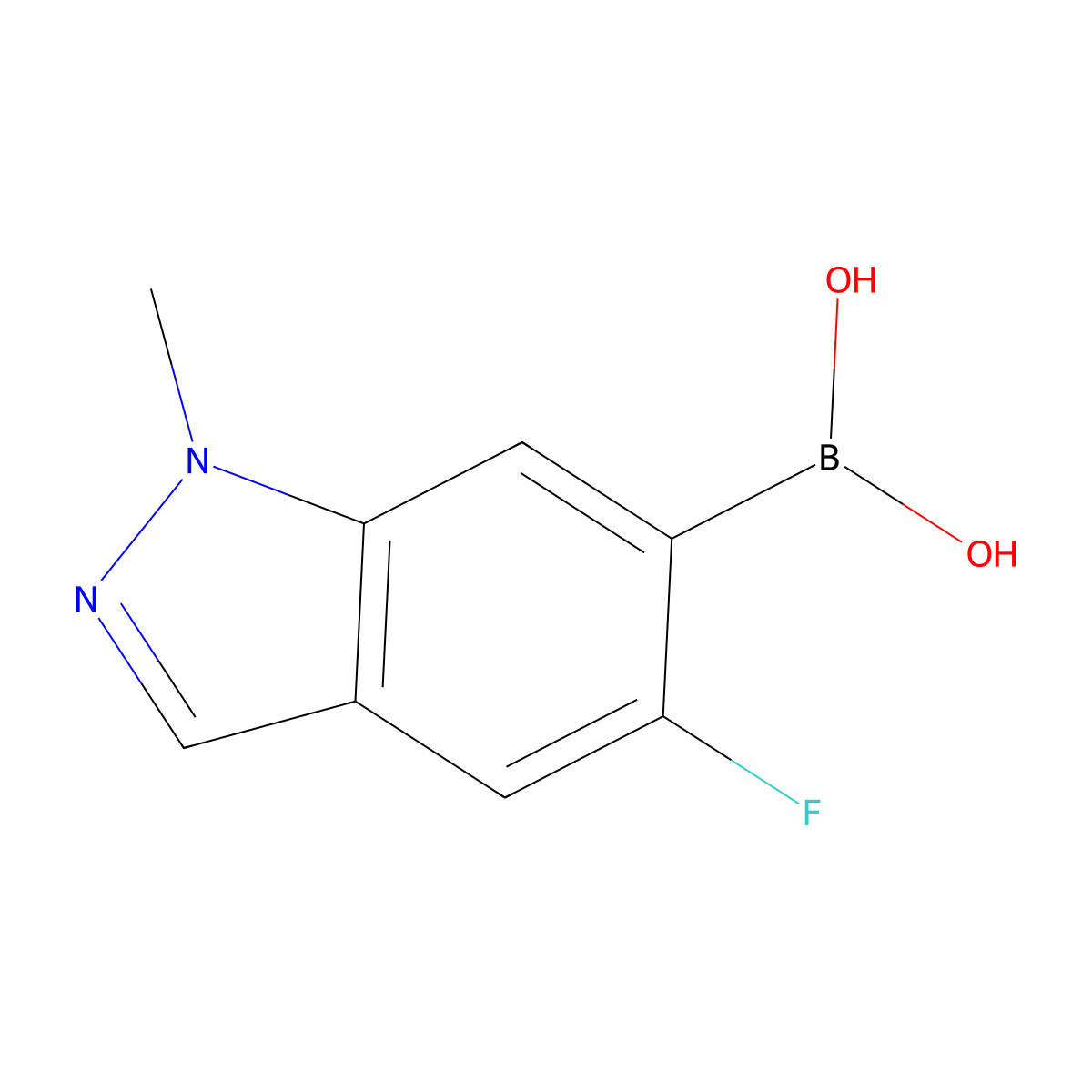 5-Fluoro-1-methyl-1H-indazole-6-boronic acid molecular structure, CAS 2096331-06-3