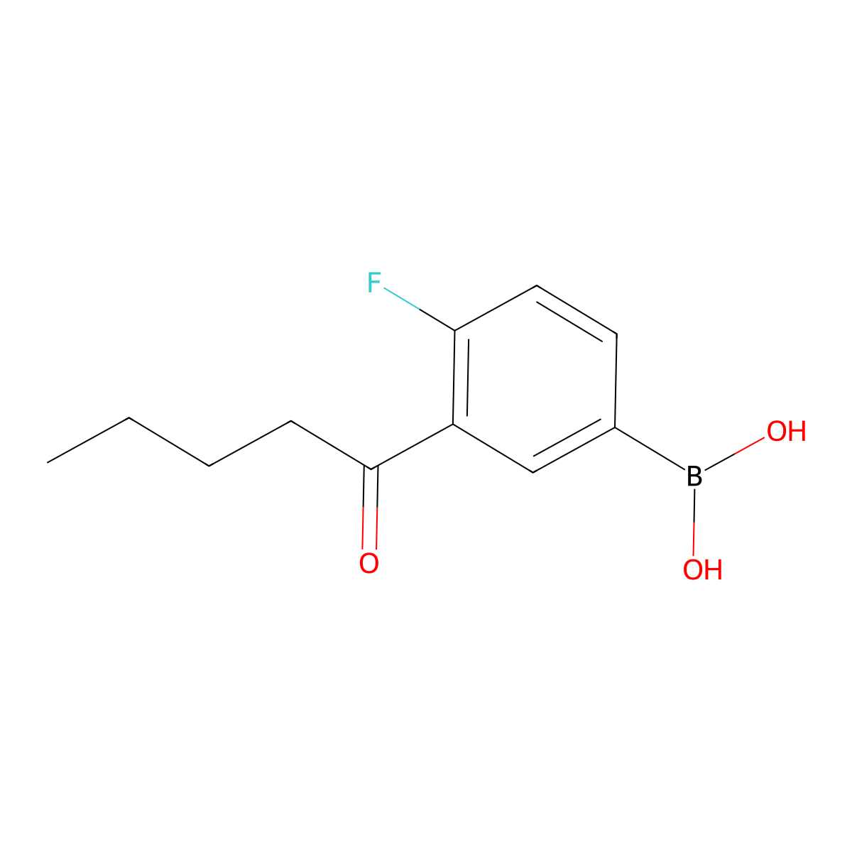 4-Fluoro-3-pentanoylphenylboronic acid molecular structure, CAS 2096331-08-5