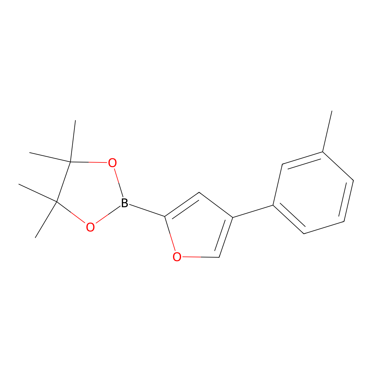 4-(3-Tolyl)furan-2-boronic acid pinacol ester molecular structure, CAS 2096331-13-2