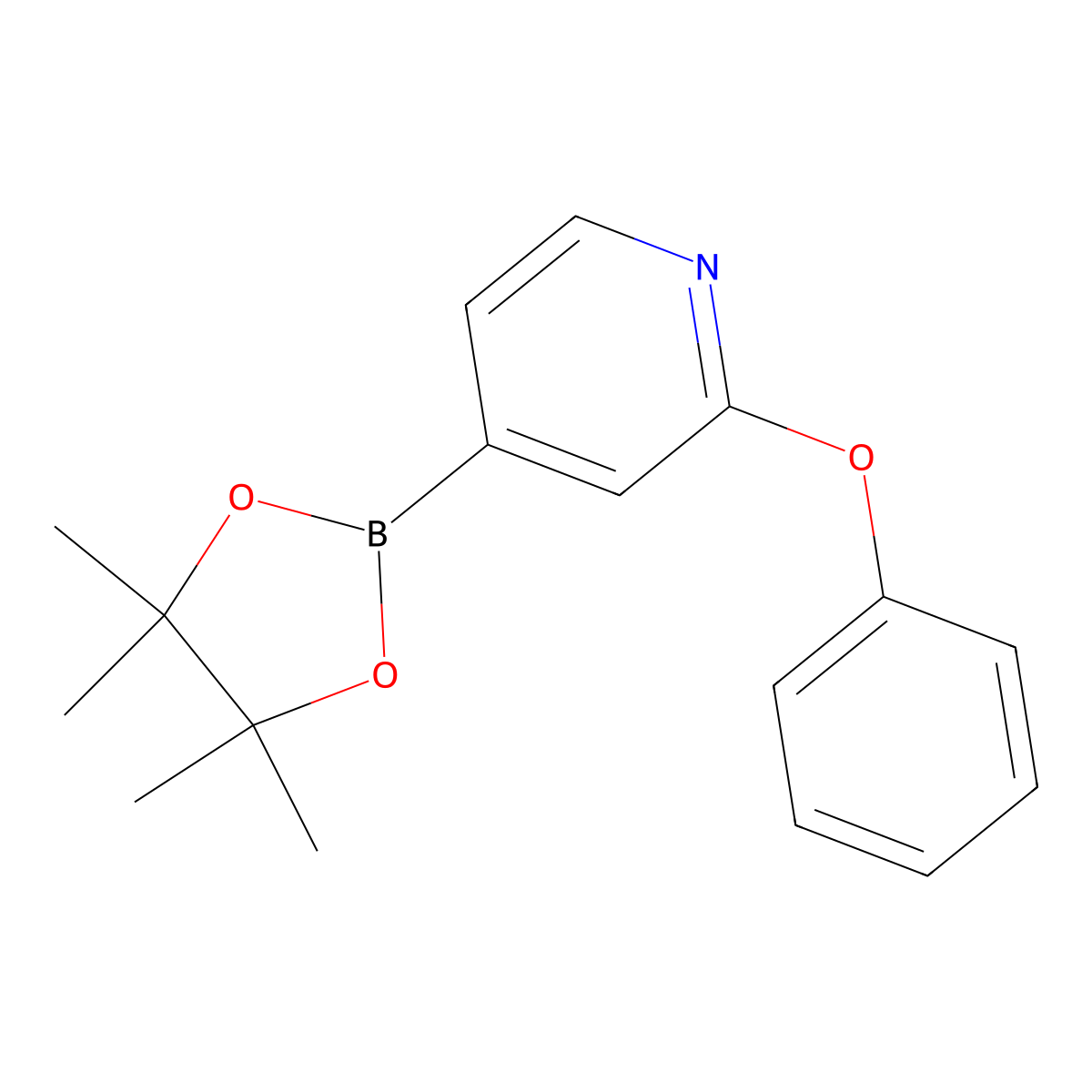 2-Phenoxy-4-(4,4,5,5-tetramethyl-1,3,2-dioxaborolan-2-YL)pyridine molecular structure, CAS 2096331-18-7