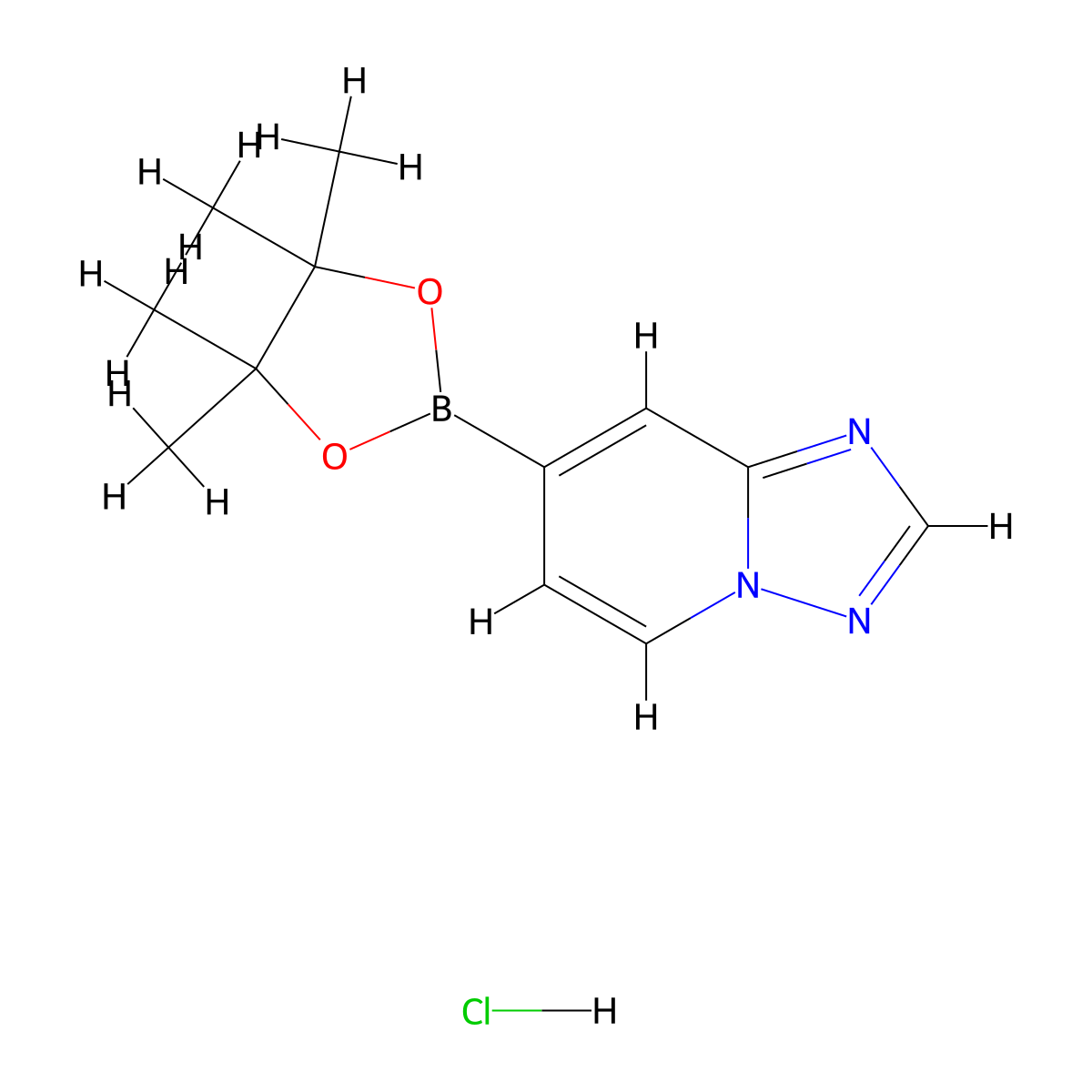 [1,2,4]Triazolo[1,5-a]pyridin-7-ylboronic acid pinacol ester-HCl molecular structure, CAS 2096331-21-2