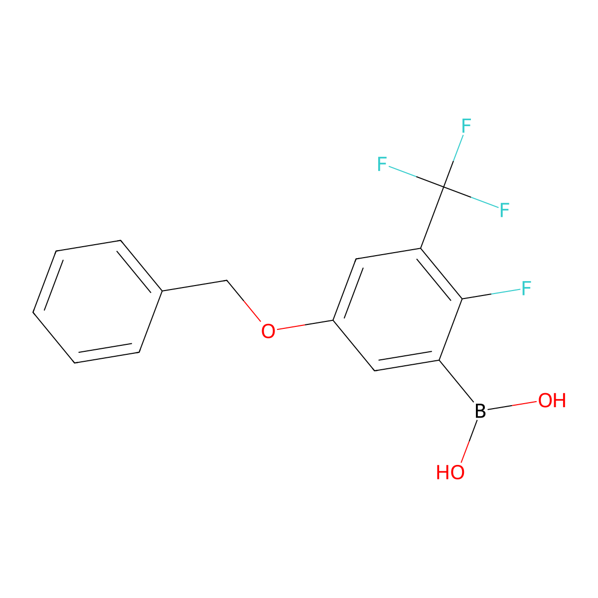 5-(Benzyloxy)-2-fluoro-3-(trifluoromethyl)phenylboronic acid molecular structure, CAS 2096331-25-6
