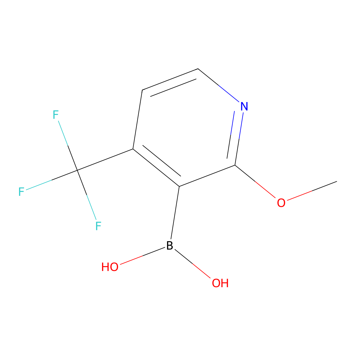 2-Methoxy-4-(trifluoromethyl)pyridine-3-boronic acid molecular structure, CAS 2096331-31-4