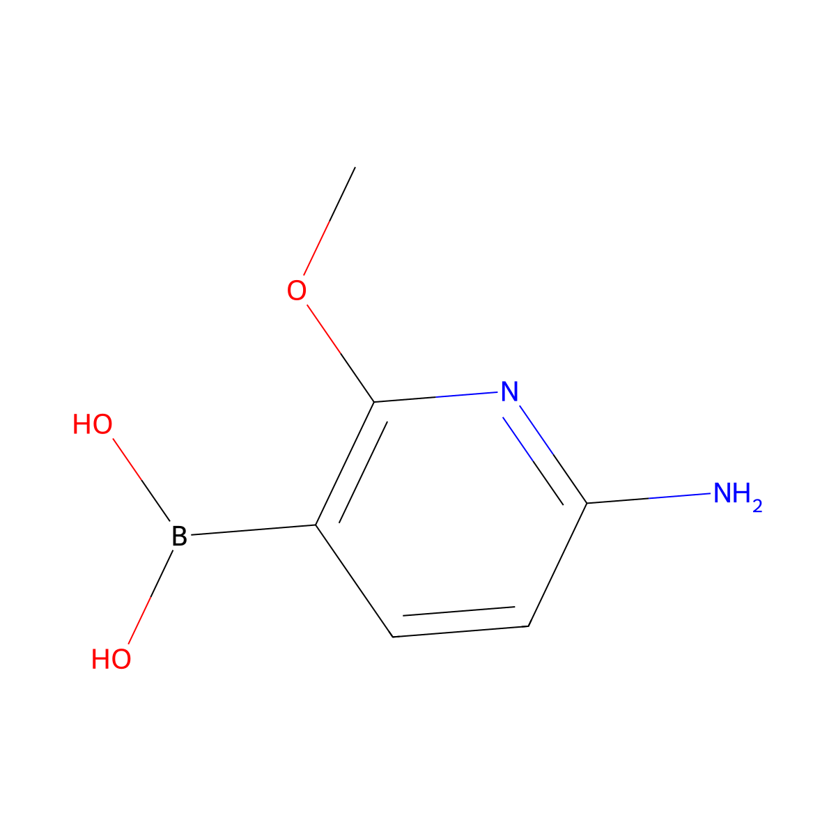 6-Amino-2-methoxypyridine-3-boronic acid molecular structure, CAS 2096331-32-5