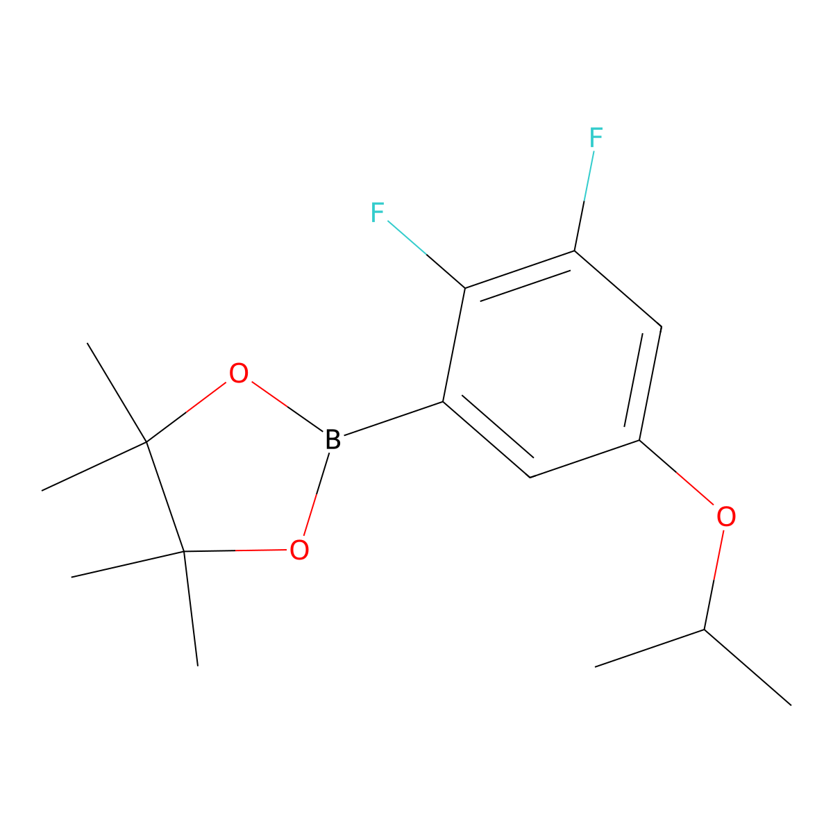 2-(2,3-Difluoro-5-isopropoxyphenyl)-4,4,5,5-tetramethyl-1,3,2-dioxaborolane molecular structure, CAS 2096331-33-6