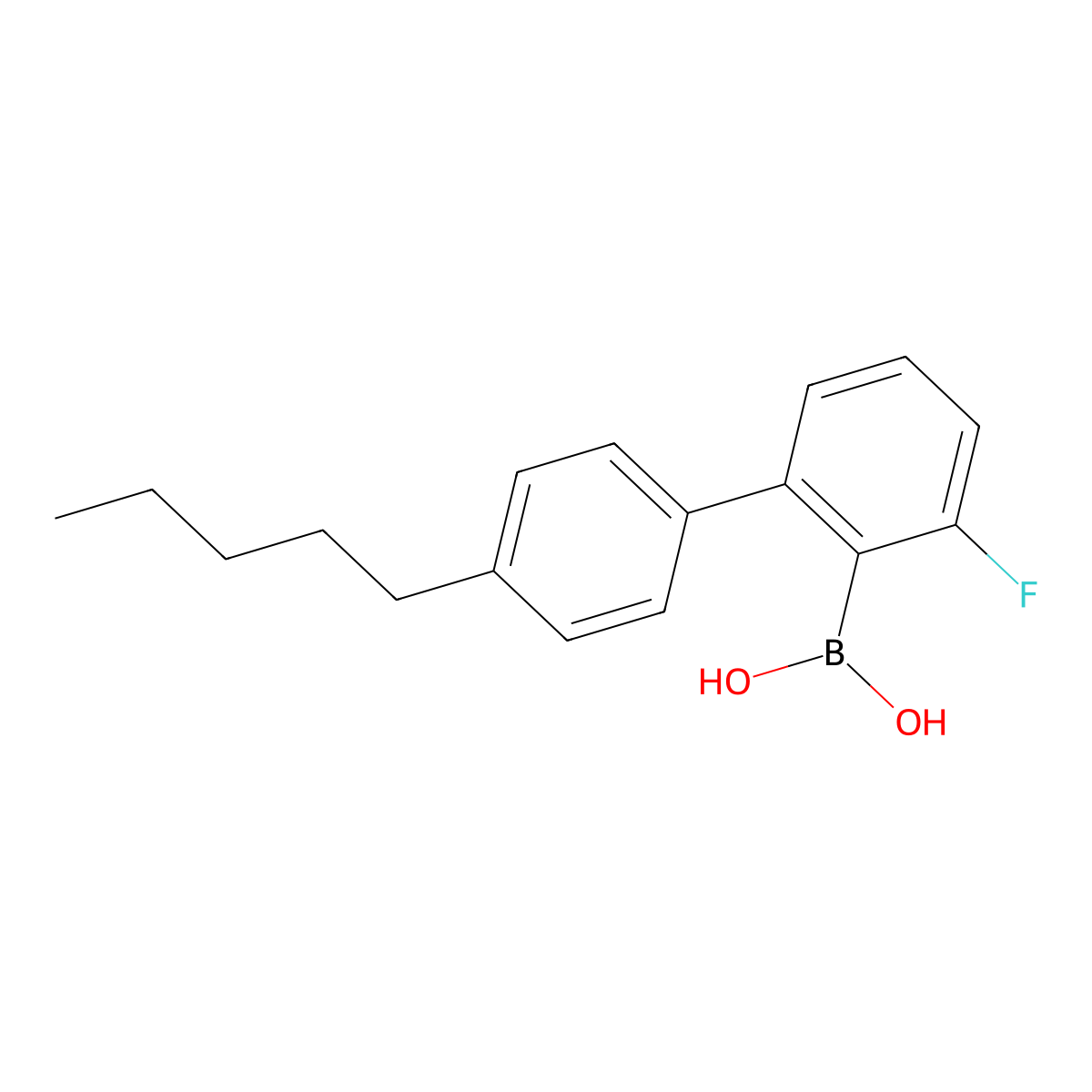 (3-Fluoro-4'-pentyl-[1,1'-biphenyl]-2-yl)boronic acid molecular structure, CAS 2096331-42-7
