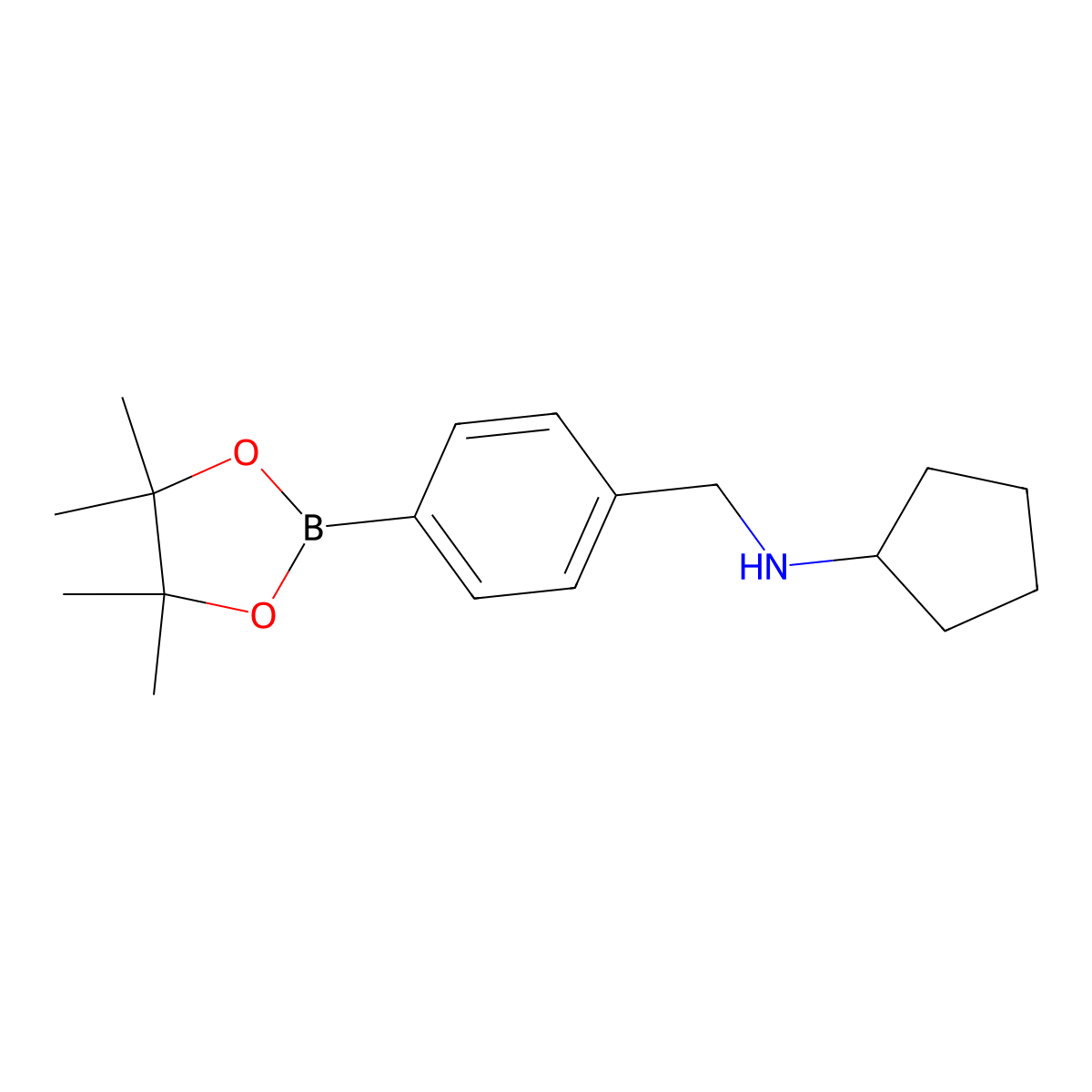 4-(N-Cyclopentylaminomethyl)phenylboronic acid, pinacol ester molecular structure, CAS 2096331-44-9