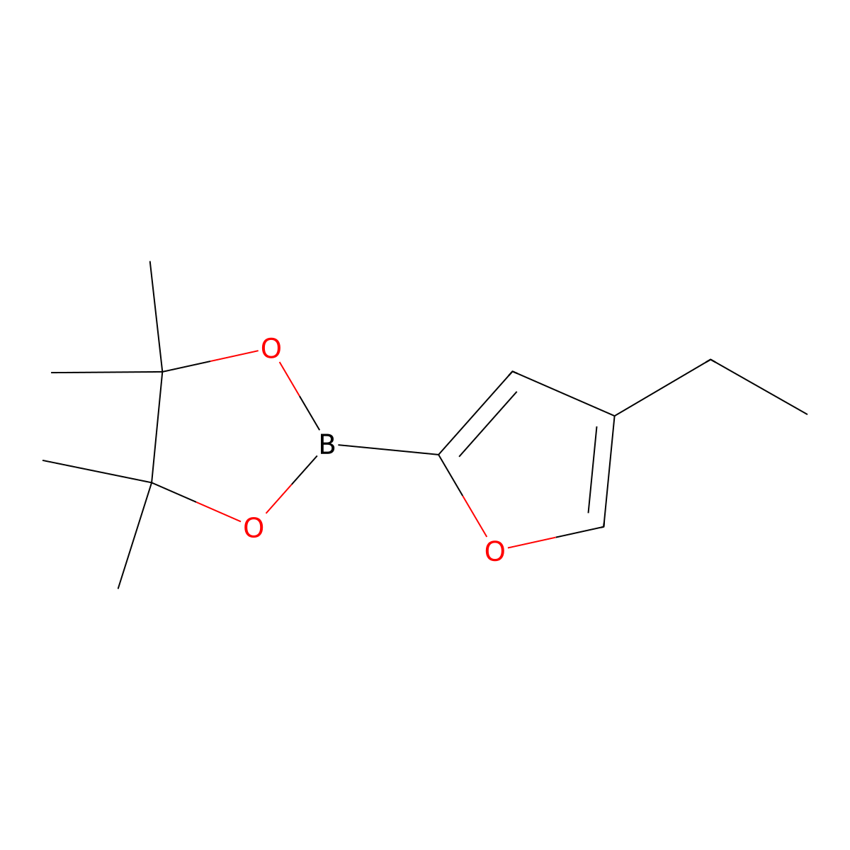4-Ethylfuran-2-boronic acid pinacol ester molecular structure, CAS 2096331-48-3