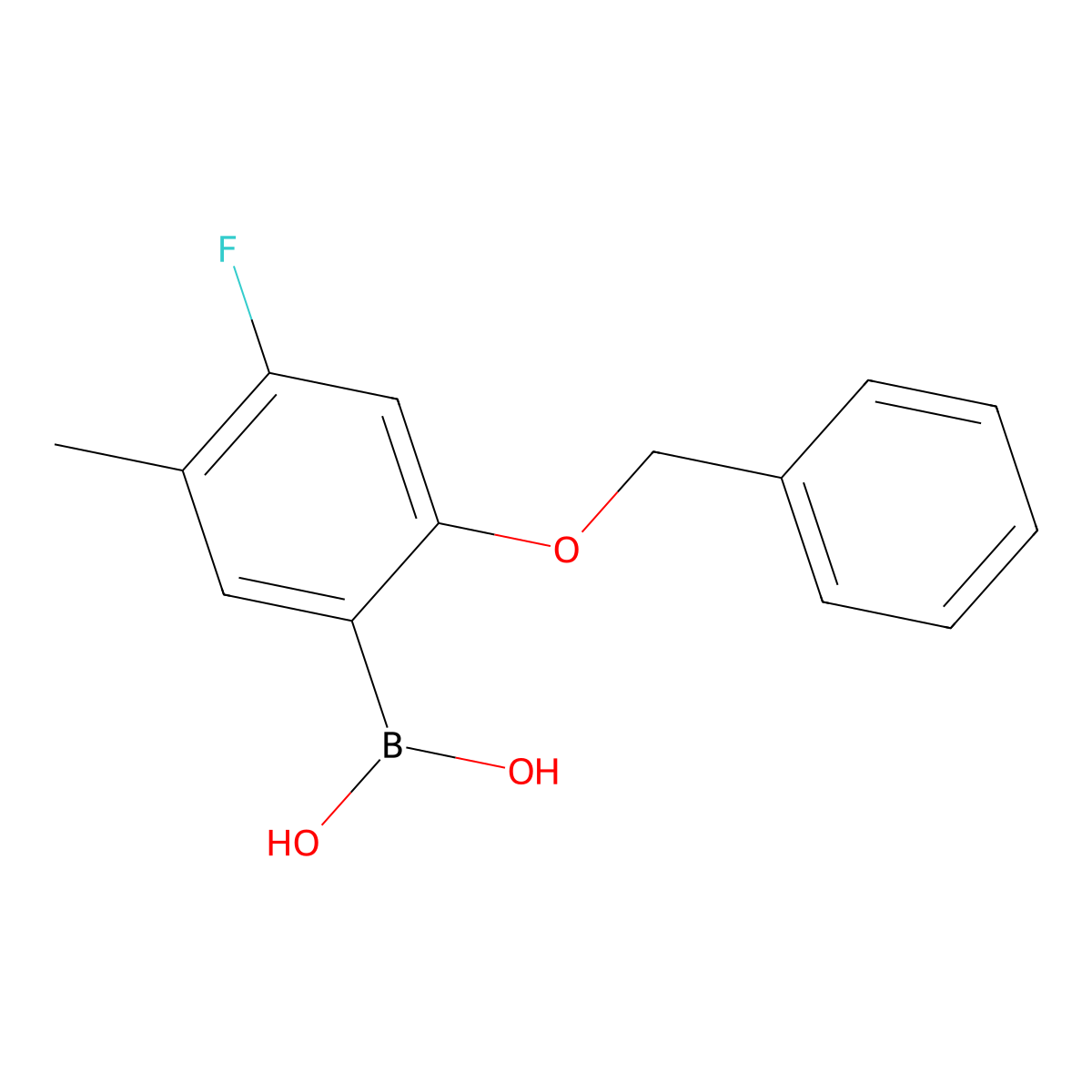 2-(Benzyloxy)-4-fluoro-5-methylphenylboronic acid molecular structure, CAS 2096331-49-4