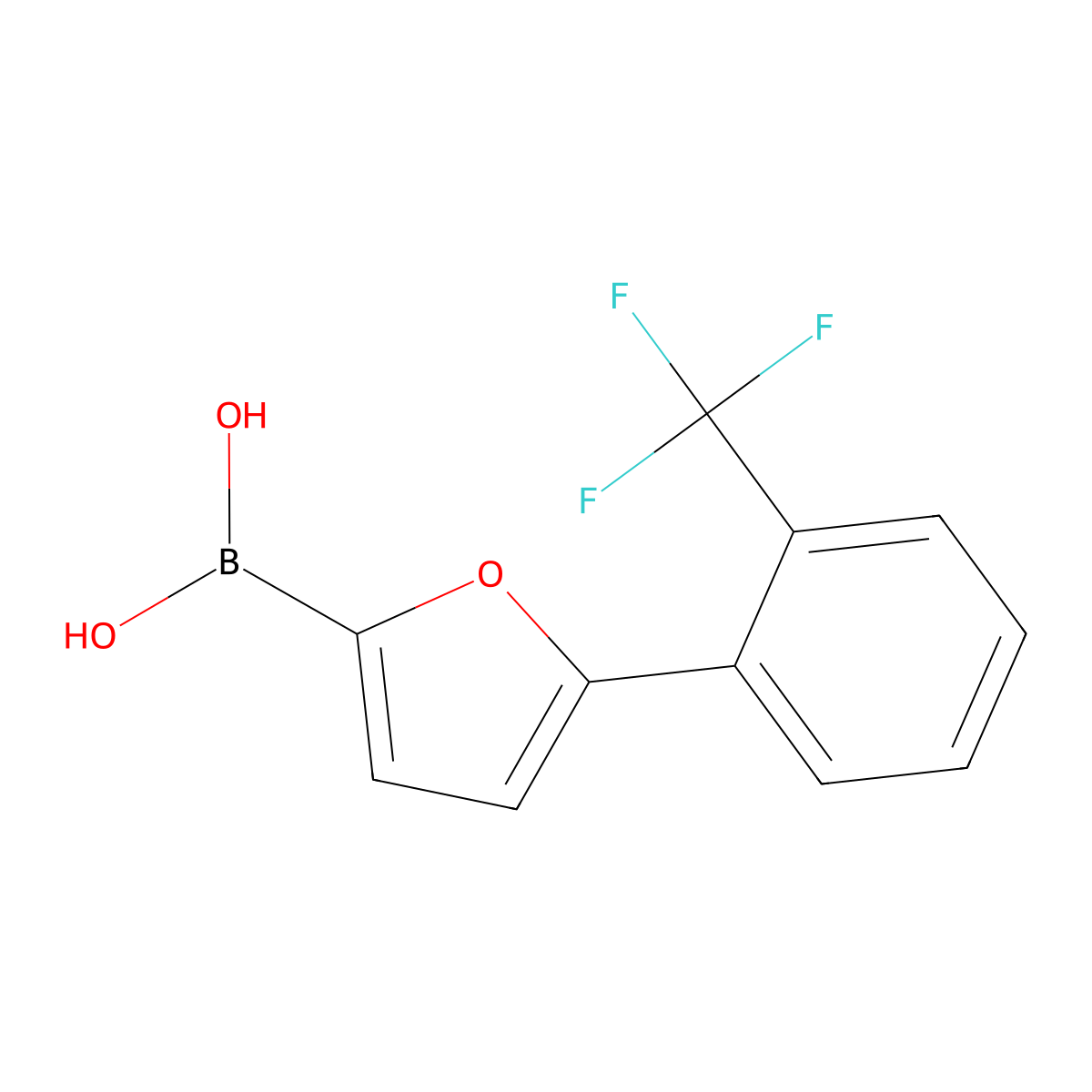 5-(2-Trifluoromethylphenyl)furan-2-boronic acid molecular structure, CAS 2096331-53-0
