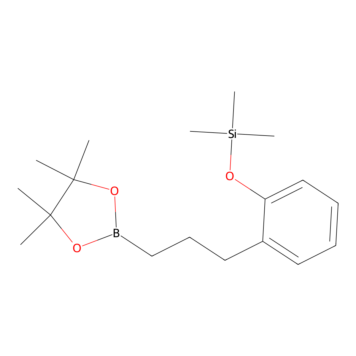 3-(2-Trimethylsilyloxyphenyl)-1-propylboronic acid pinacol ester molecular structure, CAS 2096331-55-2