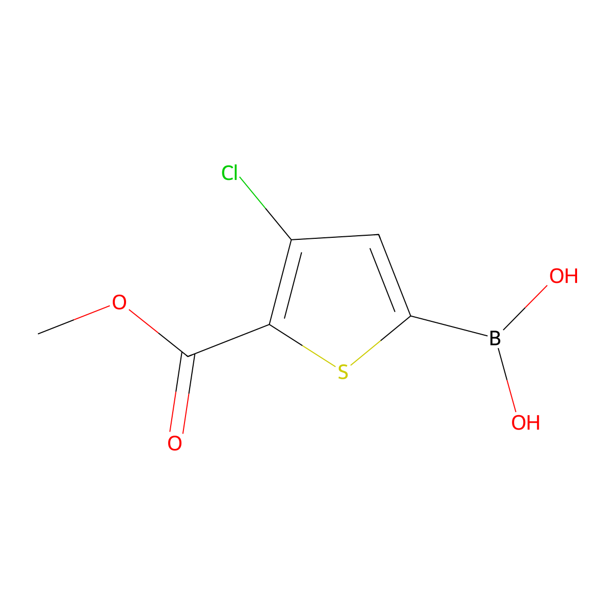 4-Chloro-5-(methoxycarbonyl)thiophene-2-boronic acid molecular structure, CAS 2096331-56-3