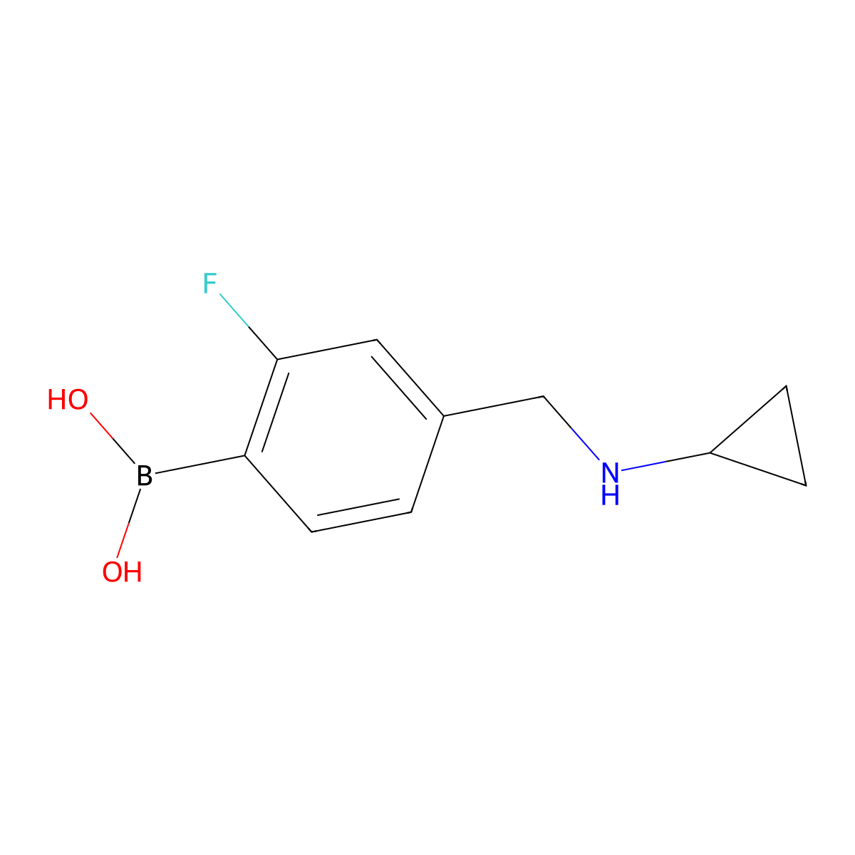 [4-[(Cyclopropylamino)methyl]-2-fluorophenyl]boronic acid molecular structure, CAS 2096331-61-0