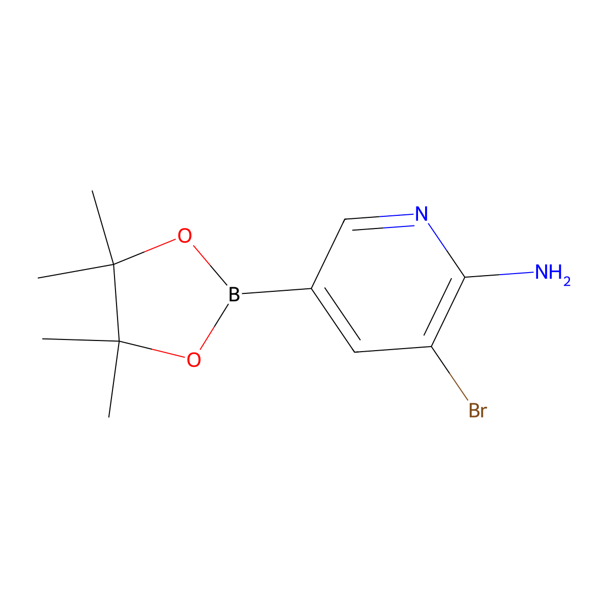 2-Amino-3-bromo-pyridine-5-boronic acid pinacol ester molecular structure, CAS 2096331-63-2