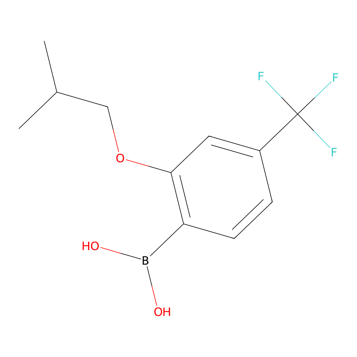 2-Isobutoxy-4-(trifluoromethyl)phenylboronic acid molecular structure, CAS 2096331-64-3
