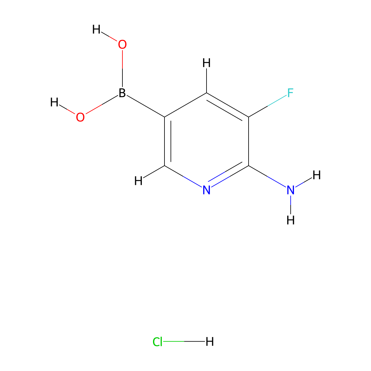 6-Amino-5-fluoropyridine-3-boronic acid hydrochloride molecular structure, CAS 2096331-68-7