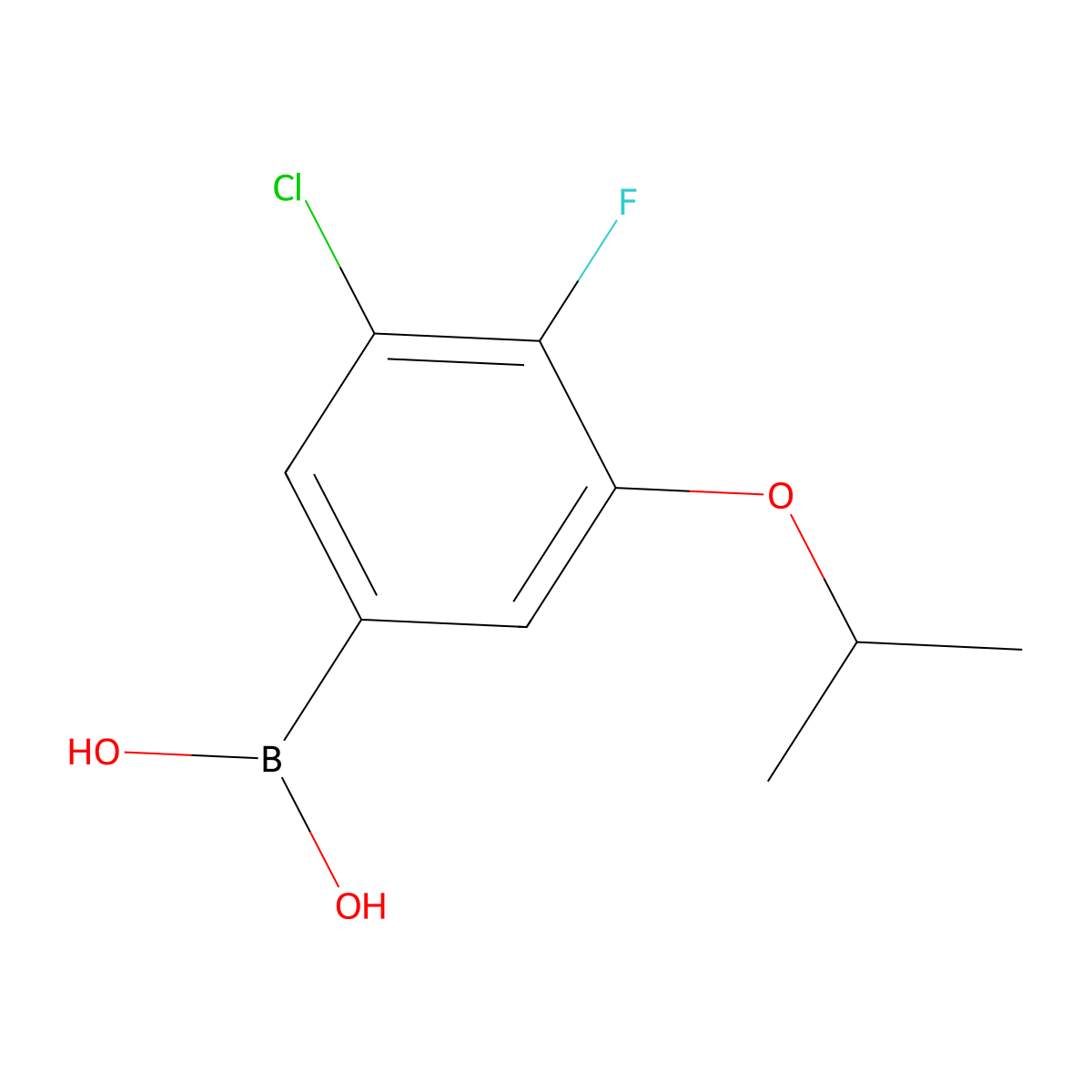 3-Chloro-4-fluoro-5-isopropoxyphenylboronic acid molecular structure, CAS 2096331-77-8