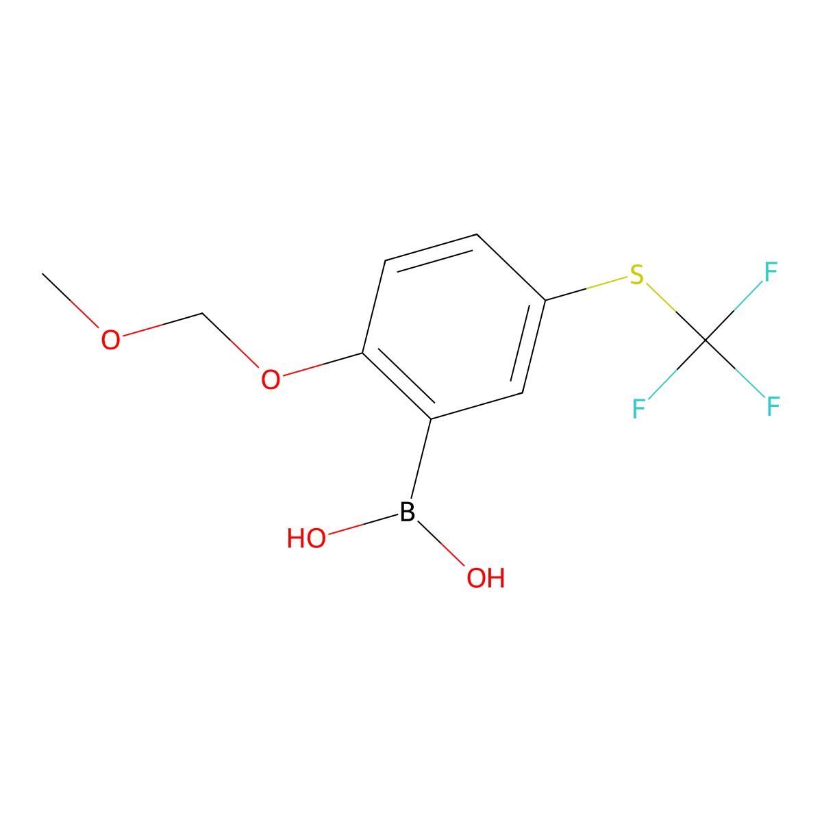 2-(Methoxymethoxy)-5-(trifluoromethylthio)phenylboronic acid molecular structure, CAS 2096331-78-9