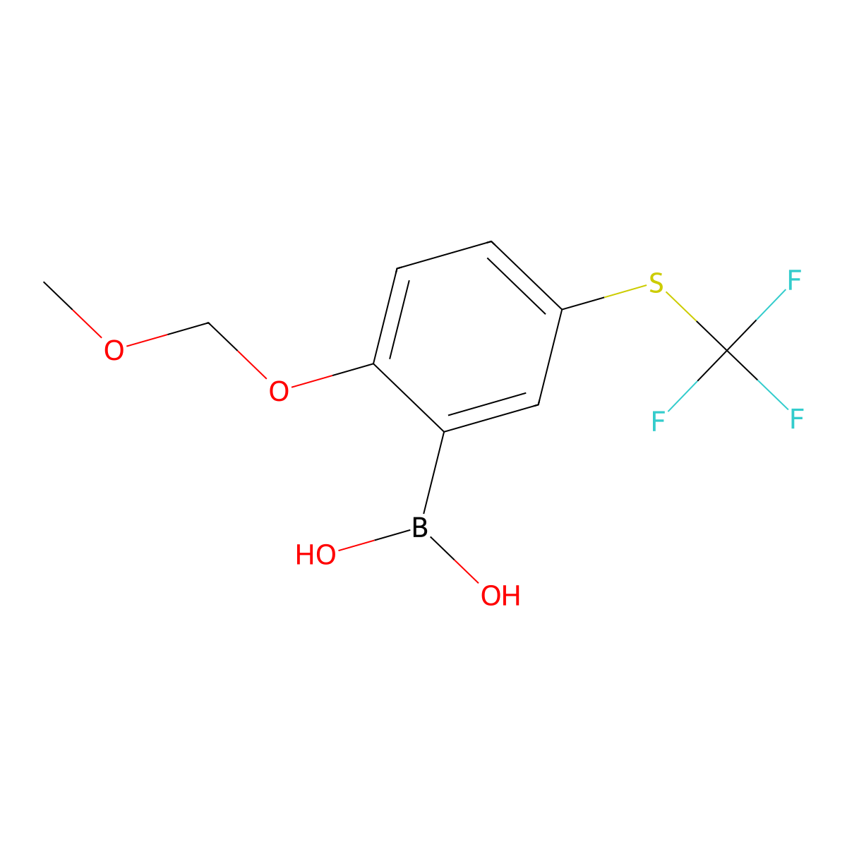 2-(Methoxymethoxy)-5-(trifluoromethylthio)phenylboronic acid molecular structure, CAS 2096331-78-9