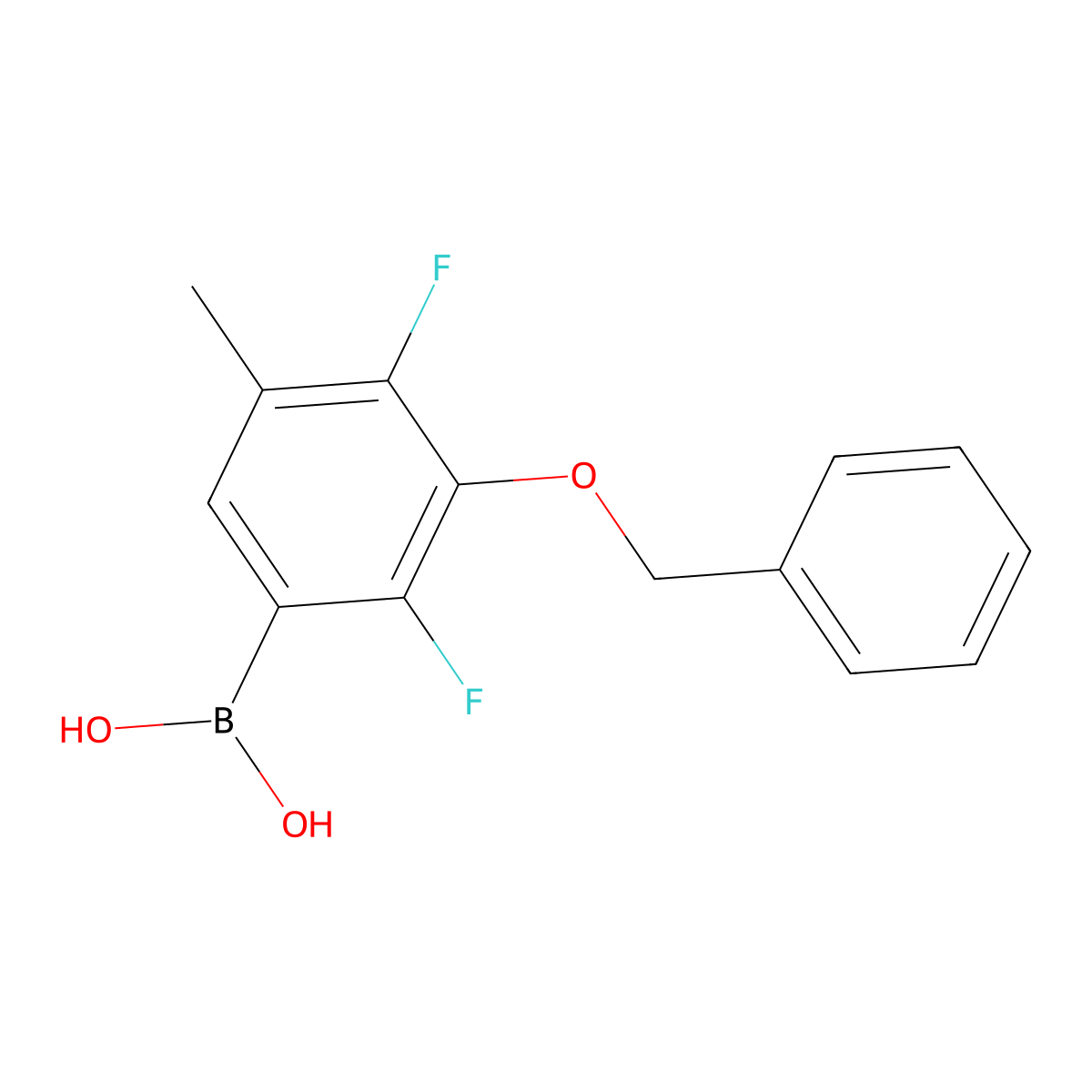 [3-(Benzyloxy)-2,4-difluoro-5-methylphenyl]boronic acid molecular structure, CAS 2096331-91-6