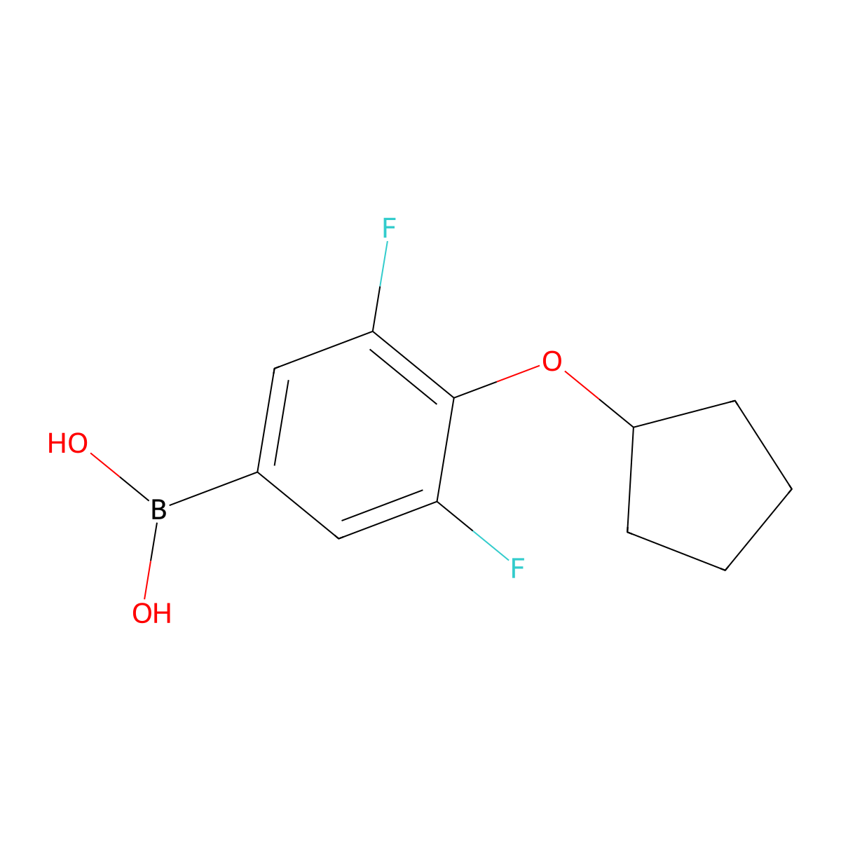4-(Cyclopentyloxy)-3,5-difluorophenylboronic acid molecular structure, CAS 2096331-93-8