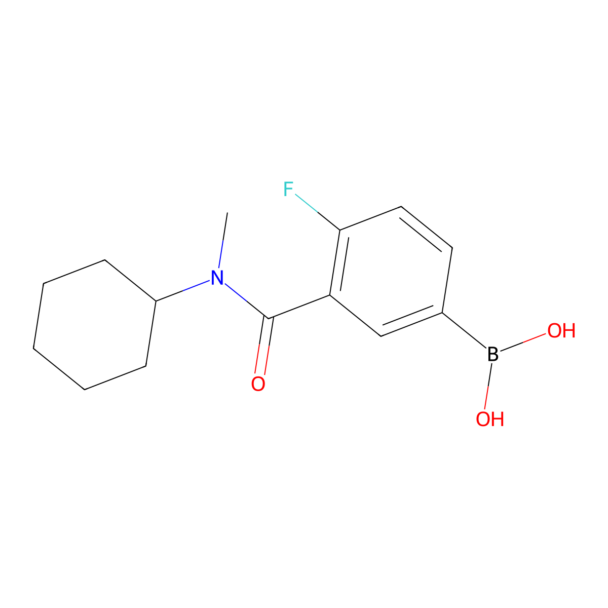 Boronic acid, B-[3-[(cyclohexylmethylamino)carbonyl]-4-fluorophenyl]- molecular structure, CAS 2096331-95-0