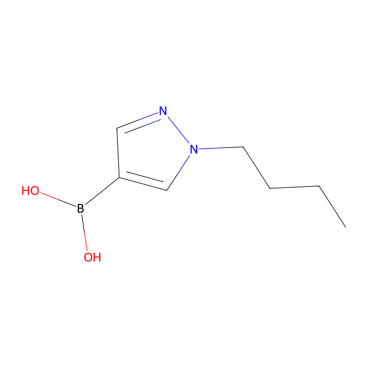 1-Butylpyrazole-4-boronic acid molecular structure, CAS 2096331-96-1