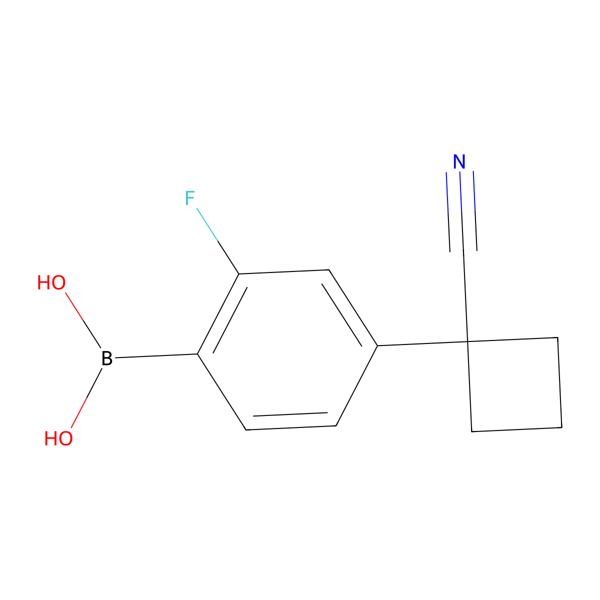 4-(1-Cyanocyclobutyl)-2-fluorophenylboronic acid molecular structure, CAS 2096331-98-3