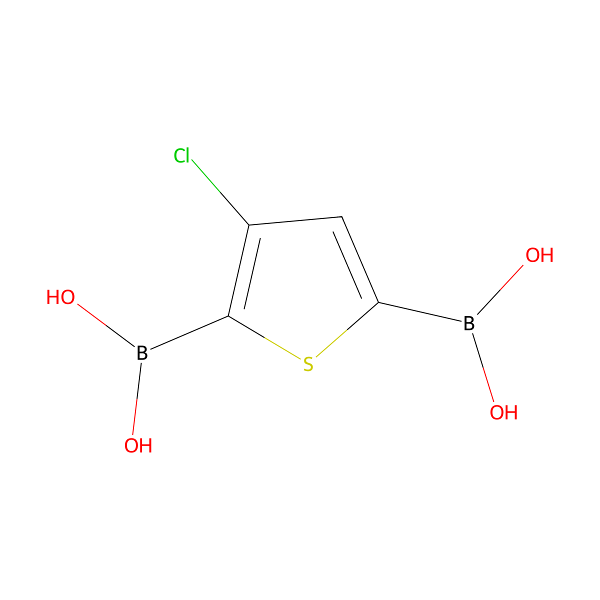 3-Chlorothiophene-2,5-diboronic acid molecular structure, CAS 2096332-07-7