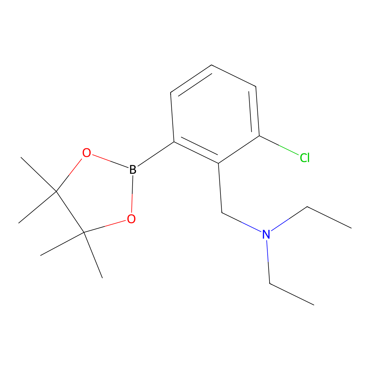 3-Chloro-2-(N,N-diethylaminomethyl)phenylboronic acid, pinacol ester molecular structure, CAS 2096332-20-4